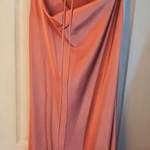 SHEIN Satin Cowl-Neck Maxi Dress in Dusty Rose